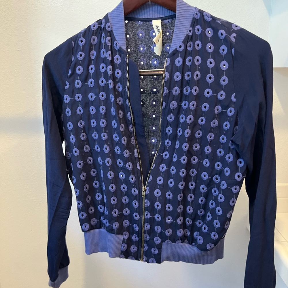 Amadi Blue Bomber Light Jacket Size Sm